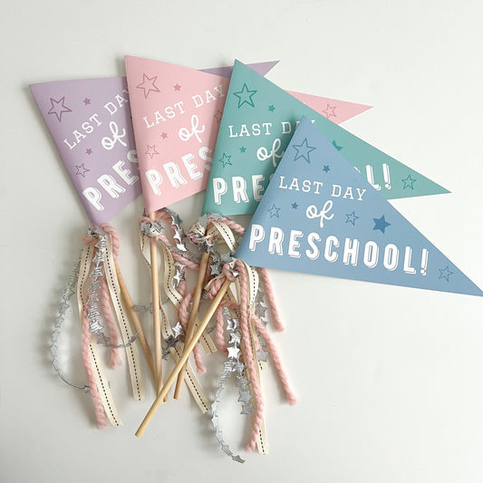 Last Day of School Preschool Pennant Flag