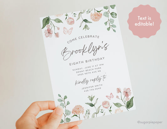 Garden Birthday Party Invitation