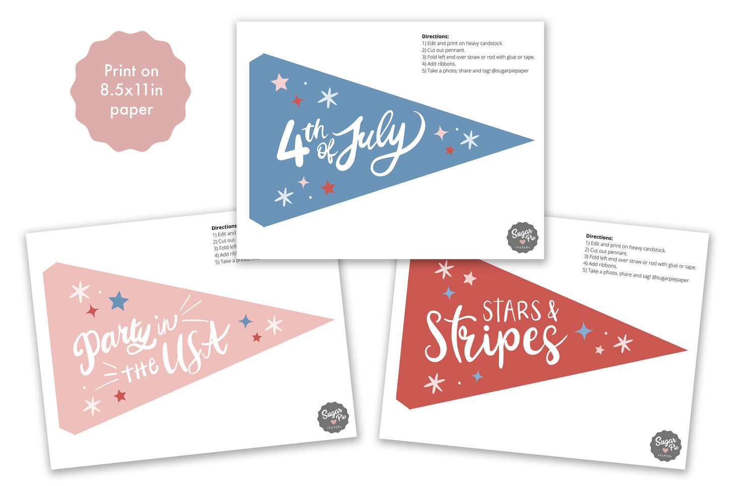 4th of July Pennant Flags