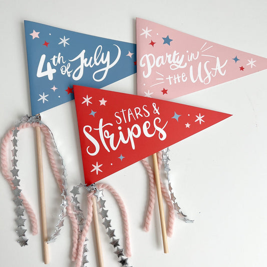 4th of July Pennant Flags