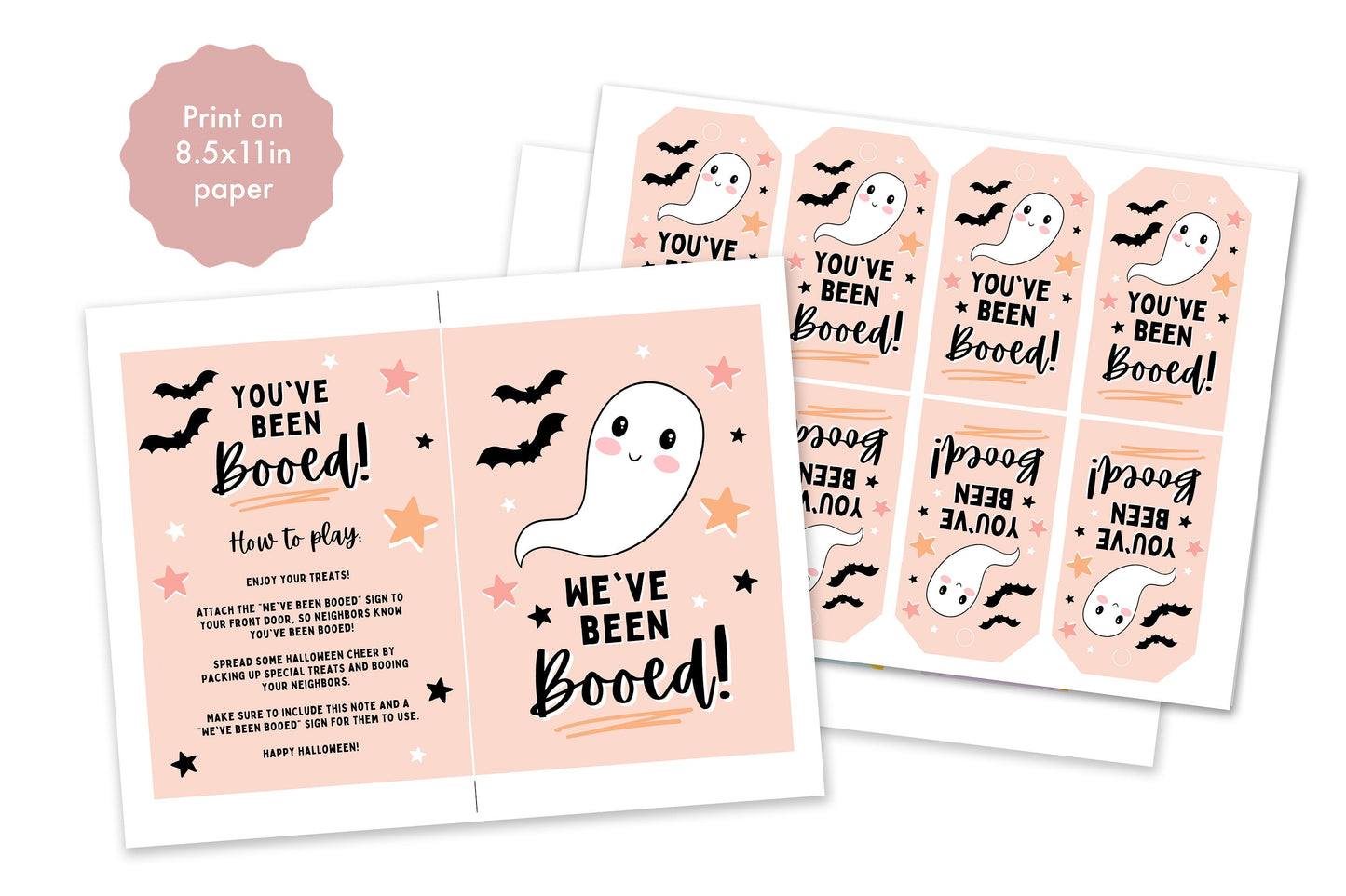 Halloween You've Been Booed Game Print from Home